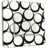 Interrupteur Décoré Poussoir Design Ronds Black&White