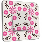 Interrupteur Décoré Poussoir Fleurs Abstraits 23