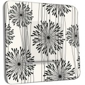 Interrupteur Décoré Poussoir Fleurs design Black&White 1