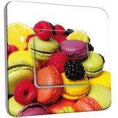 Interrupteur Décoré Poussoir Fruits et Macarons 