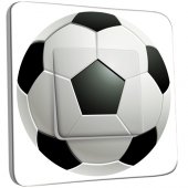 Interrupteur Décoré Simple Ballon de foot Black&White 2