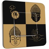 Interrupteur Décoré Simple Bouddha Zen Black&Gold 