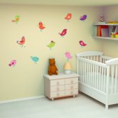 Autocollant Stickers enfant kit 15 oiseaux