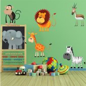 Autocollant Stickers enfant kit 6 animaux