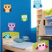 Autocollant Stickers enfant kit 6 hiboux