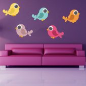 Autocollant Stickers enfant kit 6 oiseaux