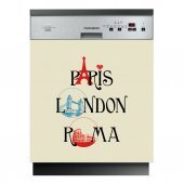 Spülmaschine Aufkleber Paris London