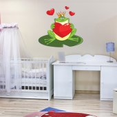 Autocollant Stickers enfant grenouille amoureuse