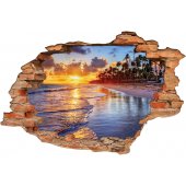 Stickers Trompe l'oeil 3D plage