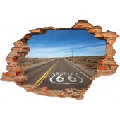 Stickers Trompe l'oeil 3D Route 66