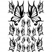 Kit 22 stickers papillon