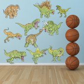 Autocollant Stickers mural enfant kit 10 dinosaures