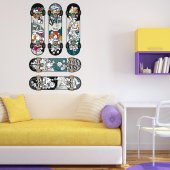 Autocollant Stickers mural ado kit 5 skates 