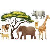 kit stickers 6 animaux