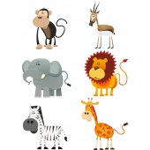 kit stickers 6 animaux
