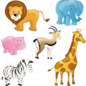 kit stickers 6 animaux