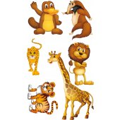 kit stickers 6 animaux