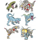 kit stickers 6 dinosaures