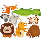 kit stickers 7 animaux