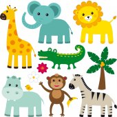 kit stickers 7 animaux