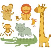 Autocollant Stickers muraux enfant kit 7 animaux