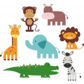 kit stickers 7 animaux