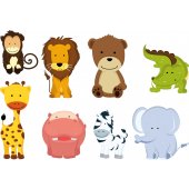 kit stickers 8 animaux