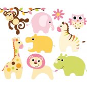 kit stickers 8 animaux