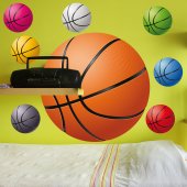 Autocollant Stickers ado kit 8 ballons de basketball