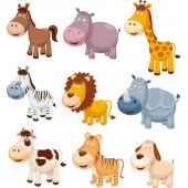 kit stickers 9 animaux