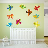 Autocollant Stickers enfant kit 9 oiseaux