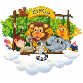 Autocollant Stickers mural enfant kit animaux