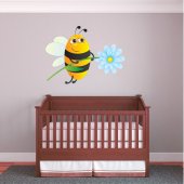 Stickers abeille fleur