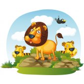 Autocollant Stickers mural enfant lions