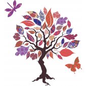 Stickers arbre papillon libellule