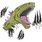 Stickers attaque dinosaure