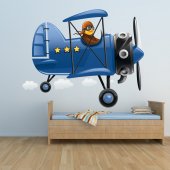 Autocollant Stickers mural enfant aviateur