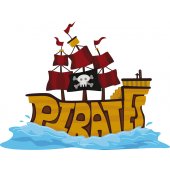 Autocollant Stickers mural enfant bateau pirate