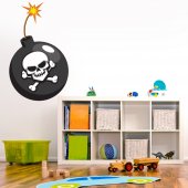 Autocollant Stickers mural enfant bombe pirate
