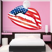 Autocollant Stickers mural ado bouche usa