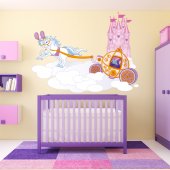 Autocollant Stickers muraux enfant caleche et chateau