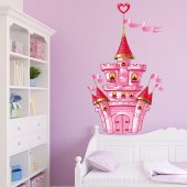 Autocollant Stickers mural enfant chateau coeur