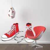 Autocollant Stickers mural ado chaussure rouge