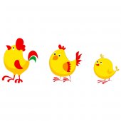 Stickers Coq Poule Poussin