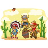 Stickers cowboy et indien