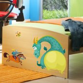 Autocollant Stickers muraux enfant dragon et chevalier