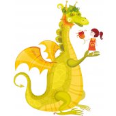Stickers dragon et petite fille