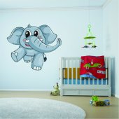 Autocollant Stickers mural enfant elephanteau