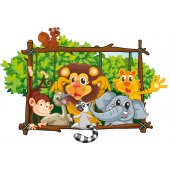 Autocollant Stickers mural enfant animaux