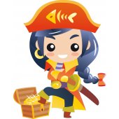 Stickers fille pirate